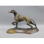 Bronze Pointer dog figure, apparently unsigned, 19cm high