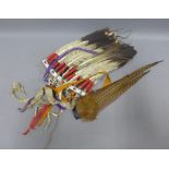 North American headdress with feathers
