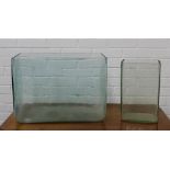 Two hand blown glass tanks, largest 56 x 39 x 31cm (2)