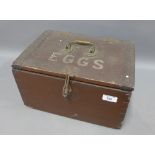 Vintage 'Eggs' box, metal lined interior, 34 x 25cm