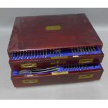 Mahogany cutlery canteen, two drawers containing a near complete suite of Epns flatware, 37 x 47cm