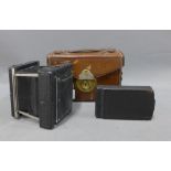 An early 20th century Pocket Tenax C.P Goerz - Berlin camera, case and slide carrier