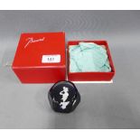 Baccarat sulphide glass paperweight with presentation box, 8cm approx