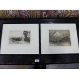 Cyril Fletcher, two etching to include Ben Nevis, both signed in pencil and framed under glass,