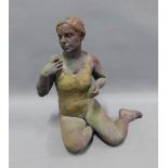 Walter Awlson (Scottish b.1949) bisque stoneware sculpture 'Jemma' No.19/50, signed, 29cm
