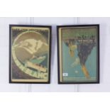 Royal Air Force Aerial Pageant & Tour de Mont Blanc, two coloured posters, framed under glass,