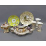 Collection of 18th and 19th century English porcelains to include Bloor Derby pot pourri and a