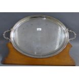 Late Victorian Epns presentation tray, inscribed 'Presented to Mr and Mrs R B Sinclair by a few