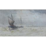 19th century British School watercolour of a fishing boat, signed indistinctly and framed under