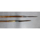 Two Zulu Assegai spears, 165cm (2)