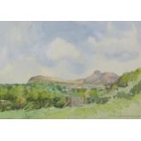 Ian Buchanan-Dunlop, 'View from the Hermitage of Braid', watercolour, signed and framed under glass,