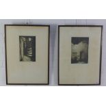 Harry Berstecher, RSW, a pair of etchings, signed and framed under glass, sizes overall 36 x 62cm (