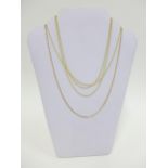 Four 14ct gold chain necklaces, stamped 585 (4) overall approx. weight 7.3g