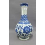 Chinese blue and white bottle neck vase, 44cm