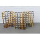 Three wood and metal wine racks, 42 x 62 x 22cm (3)