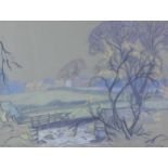 John MacKay, Near Gogar - late October, pastel, signed, dated '50 and entitled, framed under