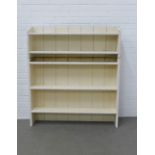 White painted shelving unit in two parts, 104 x 118 x 18cm