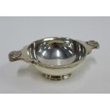 Victorian Scottish silver quaich, Glasgow 1856, the handles with shell decoration, 10.5cm