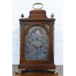 Bracket clock with moon face, brass details and fretwork sides, with a later movement, 30 x 55 x 22