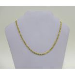 18ct gold rope twist necklace, stamped 750, approx. 6.7grams