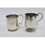 George VI silver Christening mug, Sheffield 1948, 8cm, together with an Epns Christening mug, both
