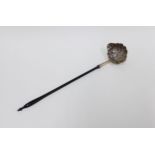 Georgian silver toddy ladle with floral chased bowl and baleen handle, London 1770, 37cm