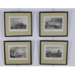 After JMW Turner, a set of four engraved prints to include Scarborough, Deal, Dover and Whitby,