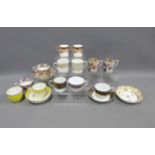 Collection of 18th and 19th century English and Dresden porcelain cabinet cups and saucers, etc (