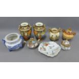 Japanese pottery and porcelain to include vases and dishes, etc (8)