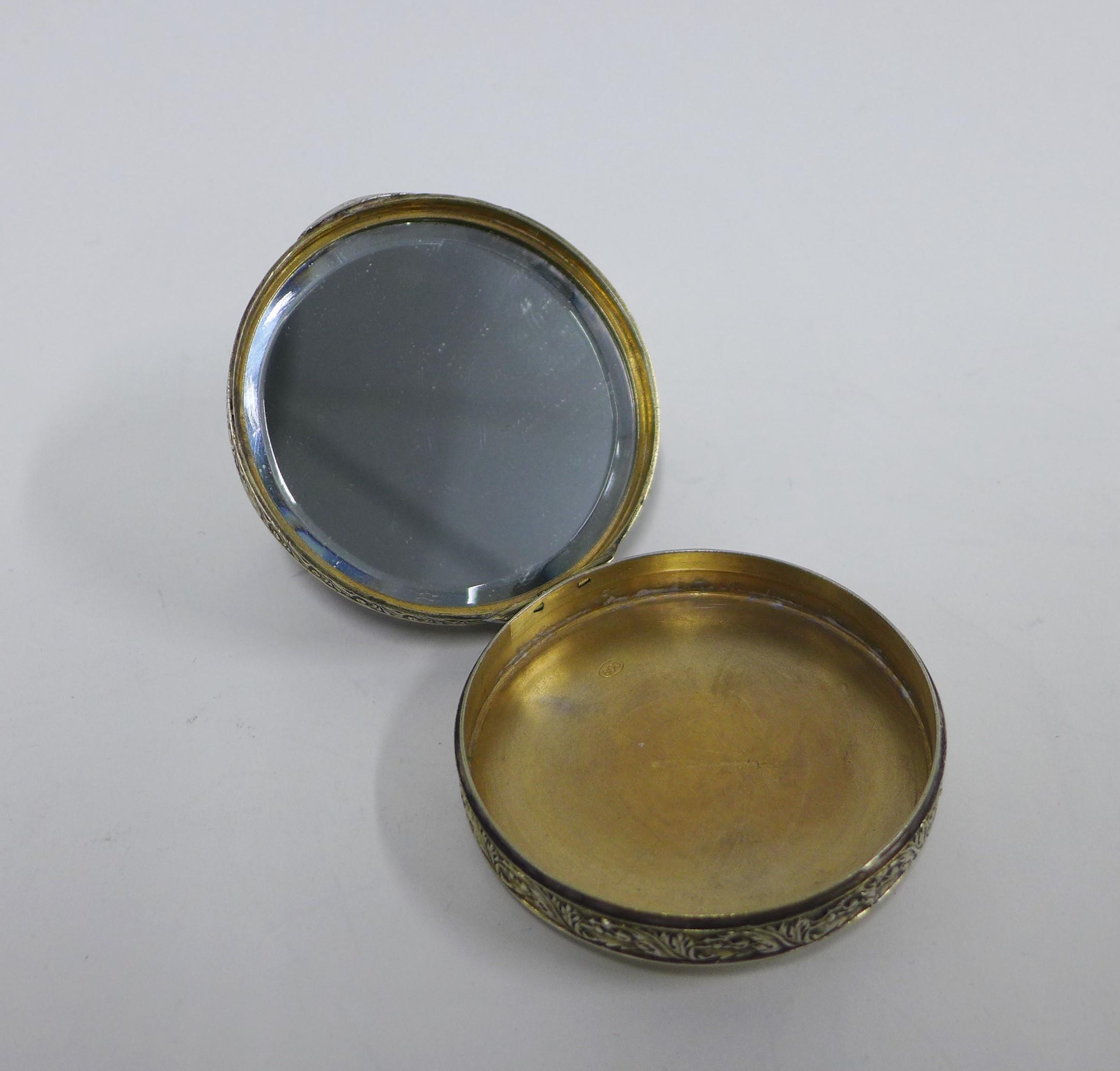 1950s Marcel Rochas of Paris silver lipstick compact and a German silver powder compact with a lapis - Image 2 of 3
