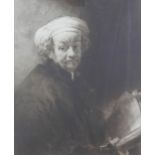 Rembrandt described as Saint Paul, a framed print, size overall 63 x 76cm