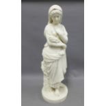 Copeland Parian figure of Ruth, signed W. Brodie RSA and dated 1879, the large figure is modelled