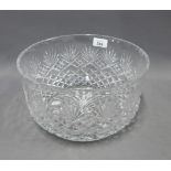 Large cut crystal bowl of modern design, 29cm diameter