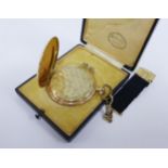 German 14ct gold full hunter pocket watch, the dial with chevron pattern and inscribed Precision