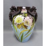 Large Victorian art pottery vase 57cm (a/f)