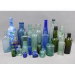 Collection of vintage and later coloured glass bottles, (a lot)