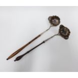 George II silver toddy ladle, with scalloped bowl and fruitwood handle, John Payne, London 1750 (a/