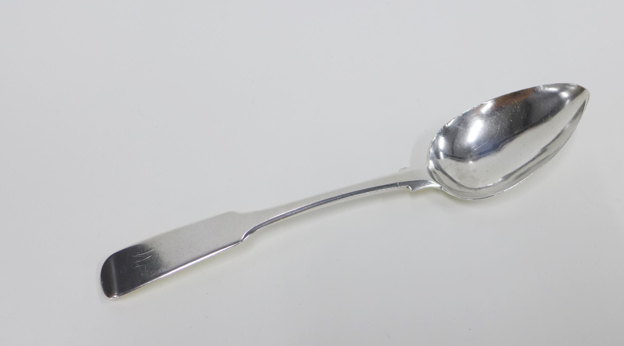 Scottish provincial silver table spoon, fiddle pattern, Charles Jamieson, Inverness c1820,