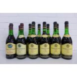 A collection of Spanish wines, including eight bottles of Domecq Domain Gran Reserva 1976, one