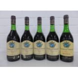 Four bottles of Domecq Domain Rioja 1976, together with a bottle of Domecq Domain Rioja Reserva 1980