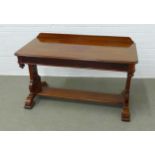 Victorian mahogany ledgeback side table, stamped Wyllie & Lochhead, Glasgow 63288, with pierced