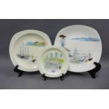 Hugh Casson for Midwinter, a group of three fashion shape Riviera and Cannes plates, largest, 25