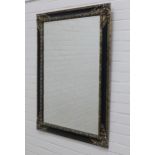 Silver giltwood wall mirror with a rectangular bevelled plate, 76 x 107cm