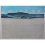 John Brunston (BRITISH 1933 - 2014), 'Chesil Beach (Dorset)' coloured etching, numbered 35/150,