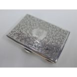 Victorian silver purse, foliate engraved case with red lined interior, Colen Cheshire, Birmingham