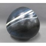 Sheila Rhodes Lucas, dolomite glazed stoneware formed pebble, signed with a monogram, c1986, 21cm