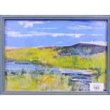 Avril Jacques, 'Summer Skies', oil on board, signed and framed under glass, 27 x 19cm