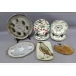 Set of eight Emma Bridgewater fruit patterned plates and four studio pottery platters, (12)