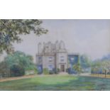 Unknown Artist, watercolour of Merchiston Castle, signed indistinctly and framed under glass, 30 x