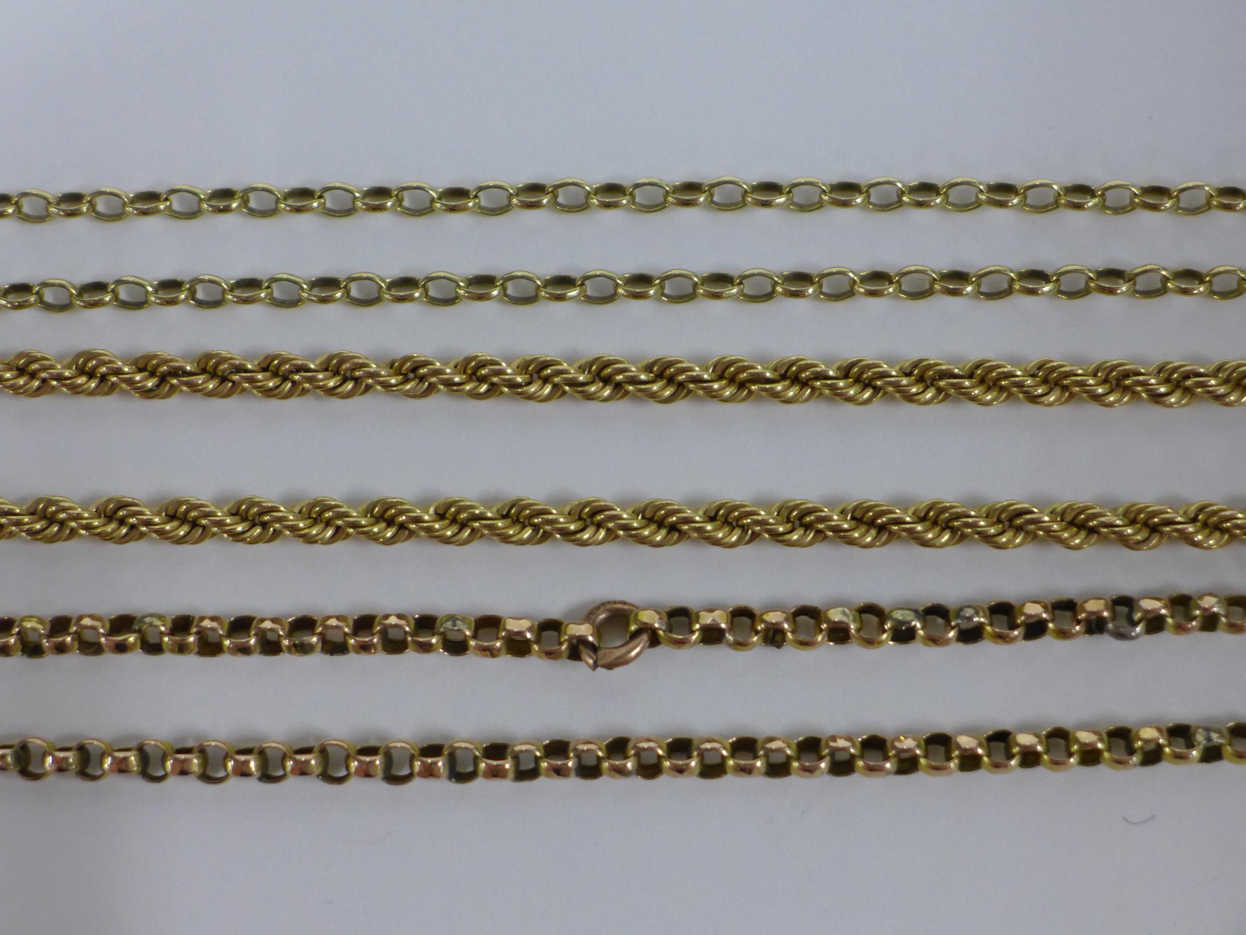 Three 9ct gold necklaces, approx. 16.5g - Image 2 of 3